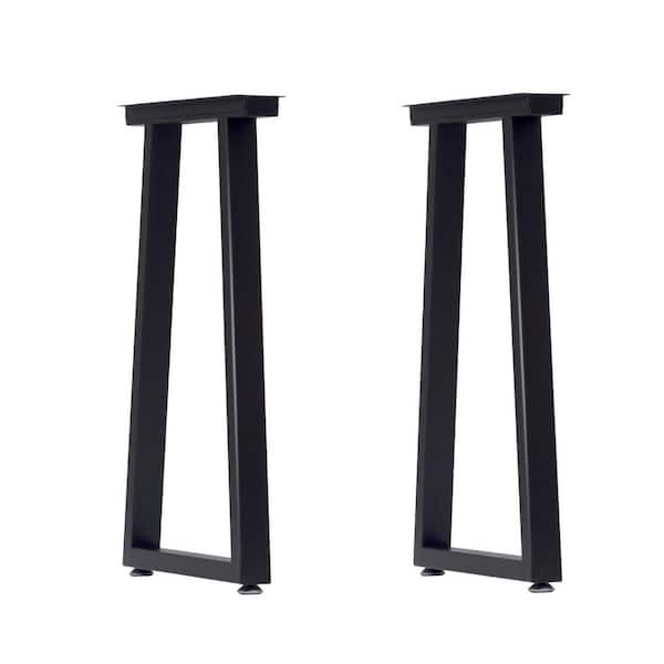 Angel Sar 28 in. Black Metal Coffee Table Legs, Trapezoid (2-Pack)