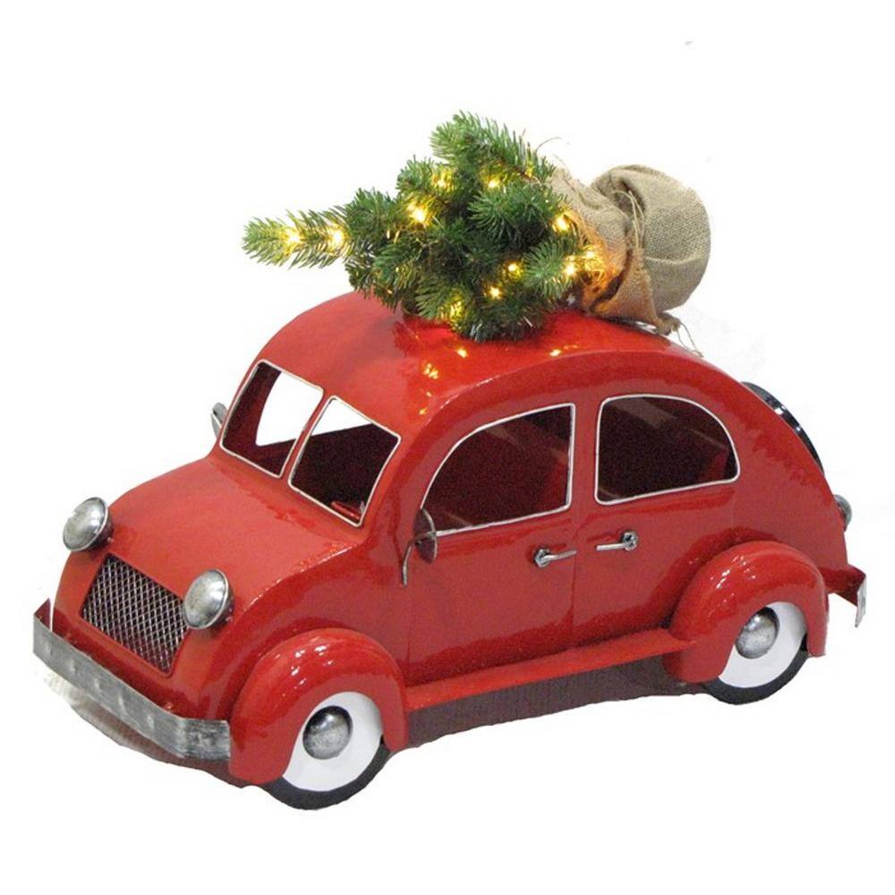 VW BEETLE BUG CONCEPT CONVERTIBLE IMPORT GERMAN RED CHRISTMAS ORNAMENT * NEW 
