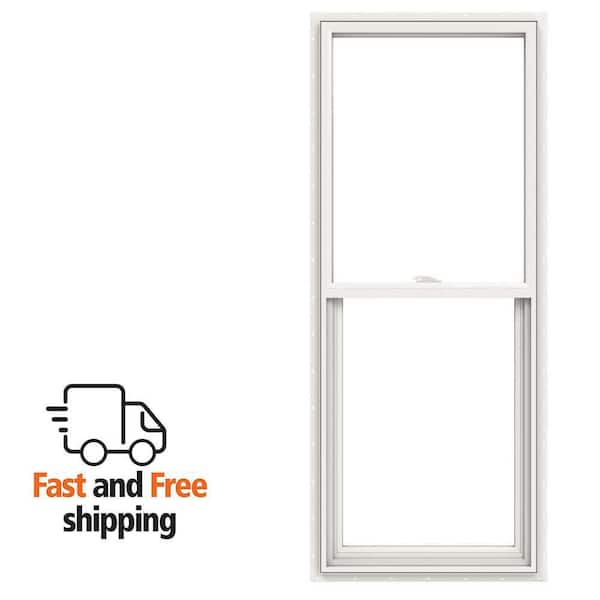 V-2500 24 in. x 60 in. White Vinyl Nailfin Single Hung Sideload Window with Low E, Argon, Screen, and No Grids