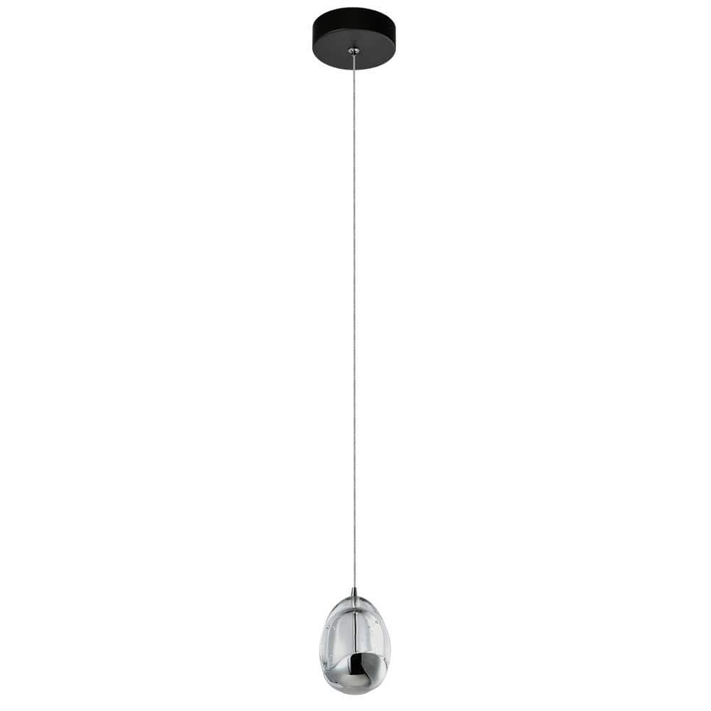 Artisan Deco Black Glass LED Pendant Light, 80" Energy Star