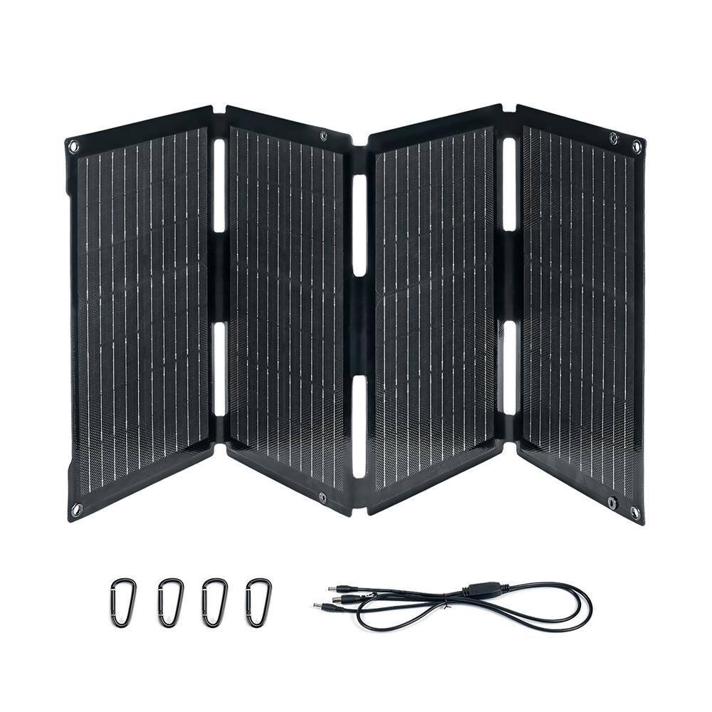 BougeRV 50-Watt Fiberglass Portable Monocrystalline Solar Panel Foldable Solar Cell Solar Charger with USB Outputs