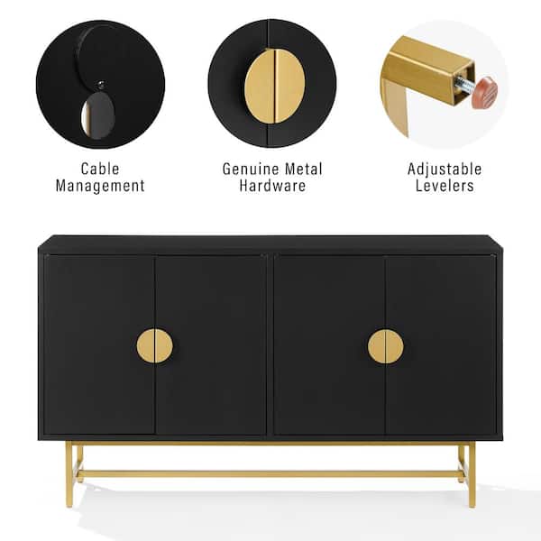 CROSLEY FURNITURE Blair Black MDF 54 in. Sideboard CF4220-MB - The