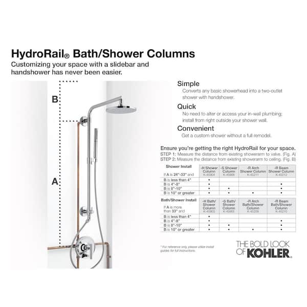KOHLER HydroRail-S Shower Column in Polished Chrome K-45906-CP