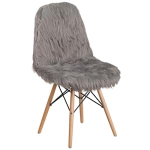 Shaggy Dog Charcoal Gray Accent Chair