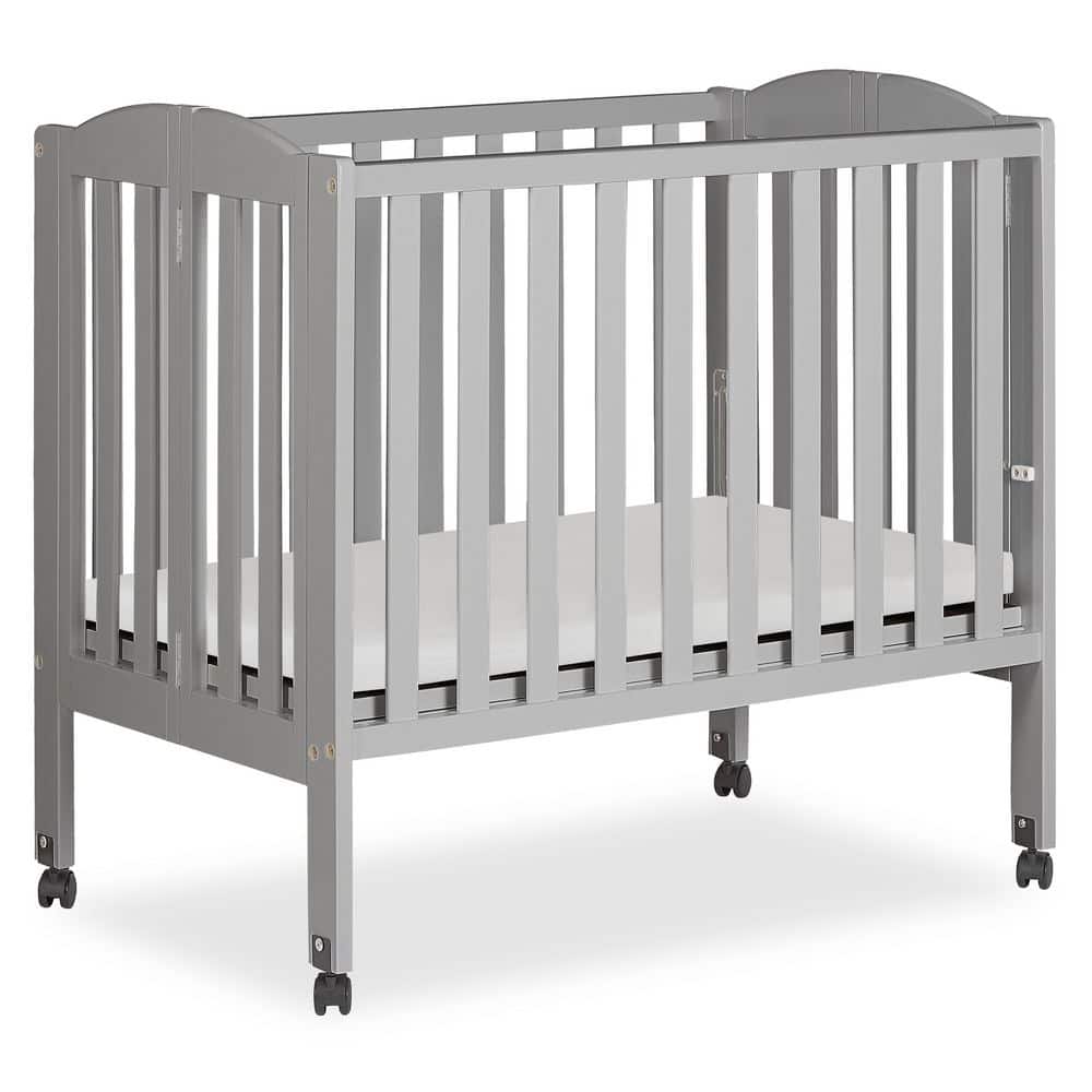 Cool Gray Pine 2-in-1 Folding Portable Mini Crib