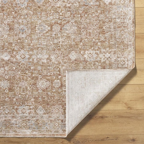 Da Vinci Light Brown Traditional Border 10 x 13 Area Rug