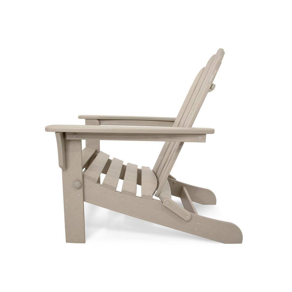 Sand Castle Folding Plastic Adirondack Chair with Ottoman