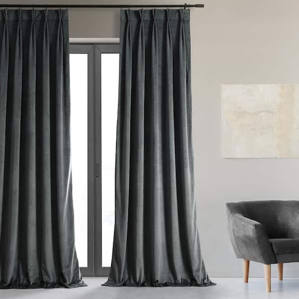 Luster Velvet Curtain - Frost Gray