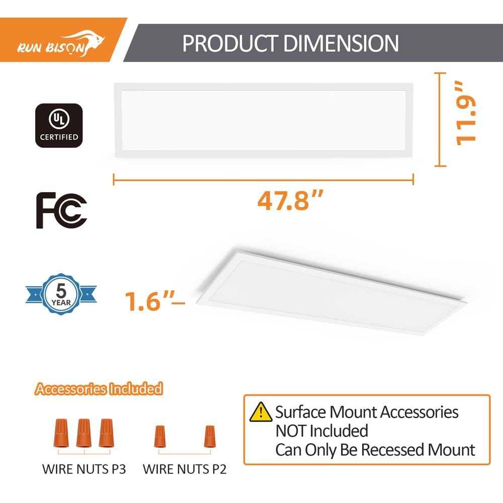 White Aluminum Dimmable LED Flat Panel Light 1x4 FT