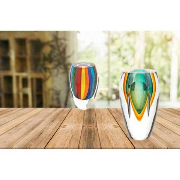 Handcrafted Rainbow Glass Bud Table Vase