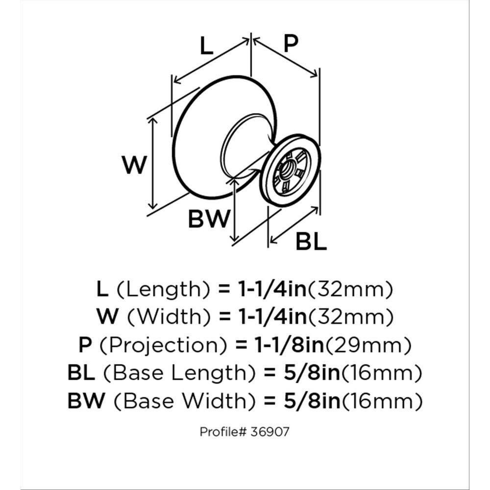 Satin Nickel Round Cabinet Knob with Mounting Hardware