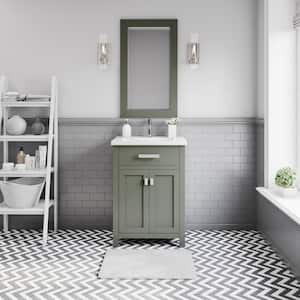 Myra 24 in. W x 18 in. D Bath Vanity in Glacial Green with Ceramics Vanity Top in White with White Basin and Faucet
