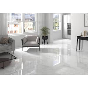 Leonardo Bianco 24 in. x 24 in. Polished Porcelain Floor and Wall Tile (16 sq. ft./Case)