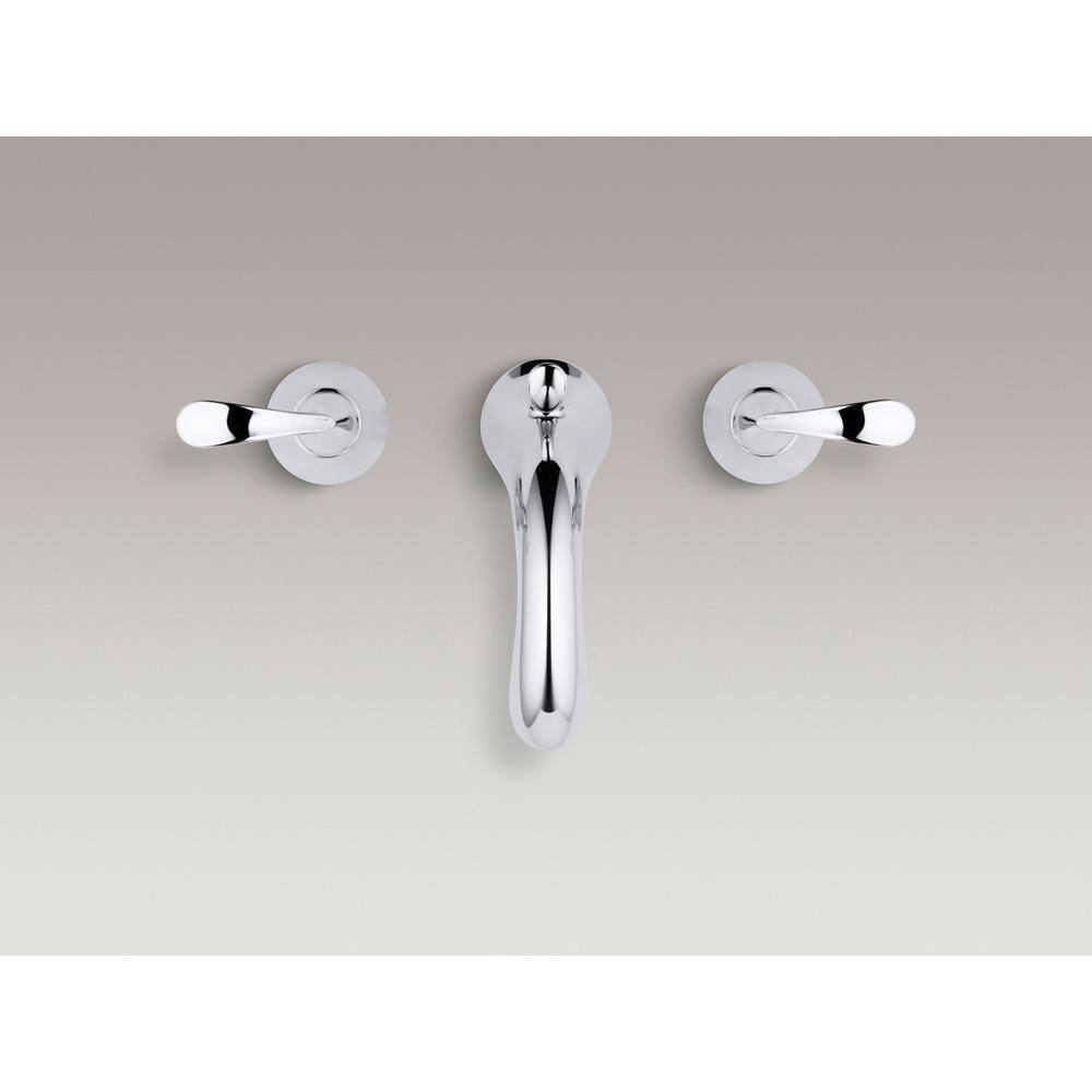 Elegant Forte Polished Chrome 8" Widespread Double Handle Bathroom Faucet