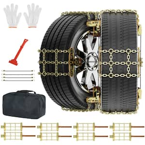 8-Pack Snow Chains Adjustable Tire Chains for Car 8.5 in. x 11 in. Thickened Car Anti-Skid Tire Chains (Set of 8)