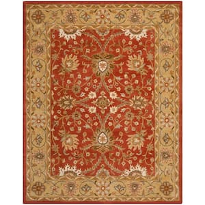 Antiquity Rust/Gold 8 ft. x 11 ft. Border Area Rug