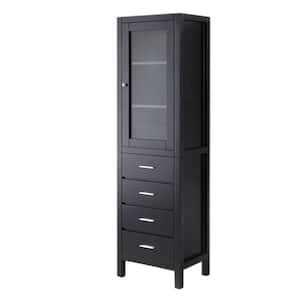 Wellmont 19-4/6 in. W x 15-3/4 in. D x 71-1/2 in. H Bathroom Linen Storage Vanity Side Cabinet in Espresso