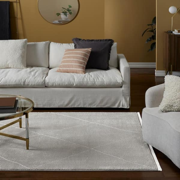 Luxe Tretta Contemporary Diamonds Grey 6 ft. x 9 ft. Area Rug