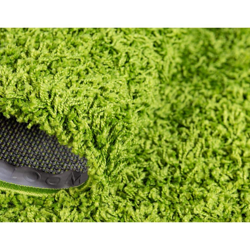 Grass Green Rectangular Shag 4' x 6' Area Rug