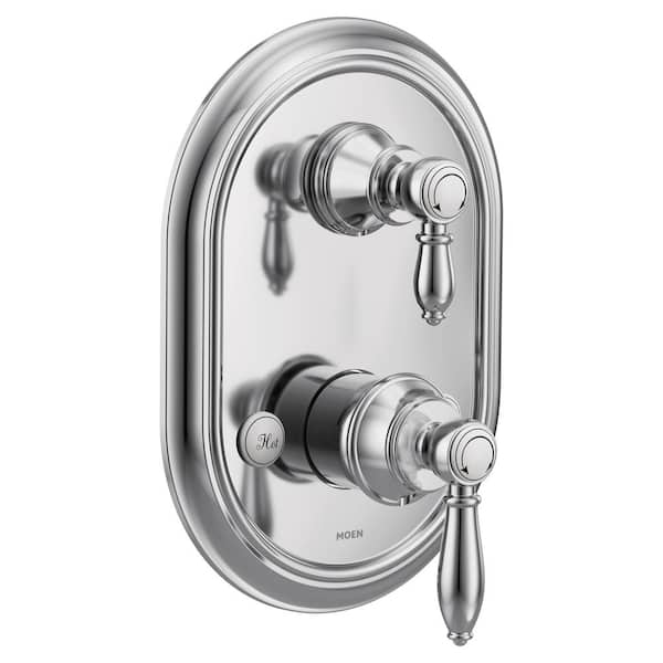 MOEN Weymouth M-CORE 3-Series 2-Handle Shower Trim Kit with Integrated Transfer Valve in Chrome (Valve Not Included)