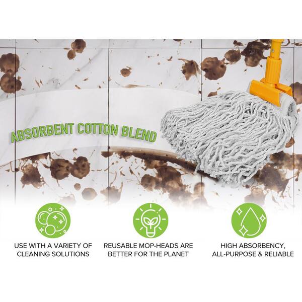 Alpine Industries 1 in. Band Cut-End 32 oz. Cotton Replacement Mop