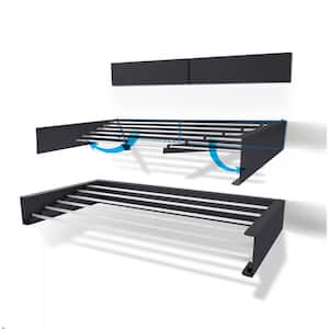 40 in. Indoor/Outdoor Retractable Industrial Gray Wall Mount Drying Rack