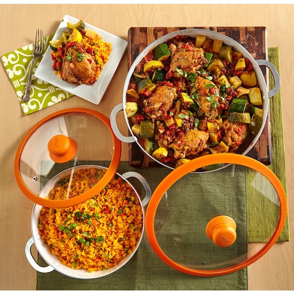 Have a question about IMUSA 2-Piece Orange Ceramic Nonstick Caldero Set  with Glass Lid? - Pg 1 - The Home Depot