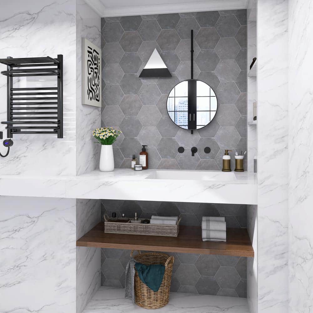 Dakota Hexagon Matte Gray Porcelain Wall and Floor Tile