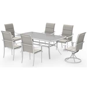 Ashbury White Rectangle Steel Outdoor Dining Table