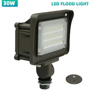 30-Watt 120-Degree Bronze Integrated LED Outdoor Flood Light with Dusk to Dawn Photocell
