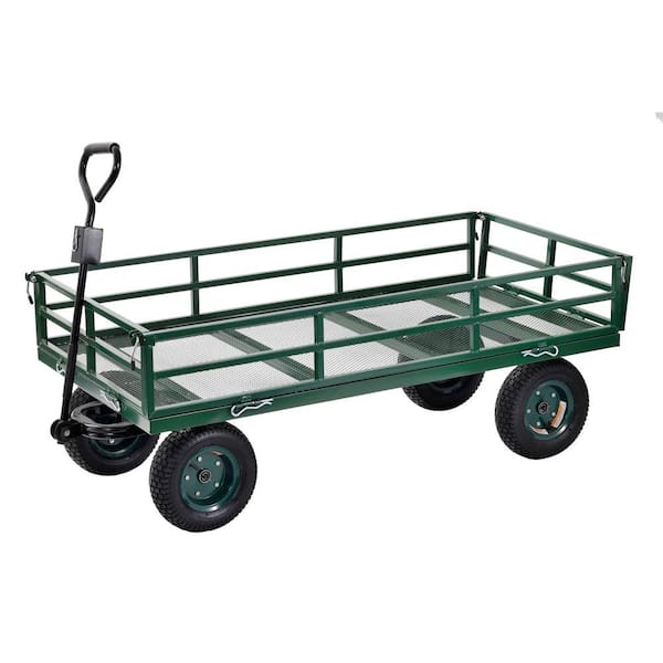 Muscle Rack 10 cu. ft. 31 in. W Industrial Strength Mesh Wire Utility Cart with Removable Sides, 1400 lb capacity