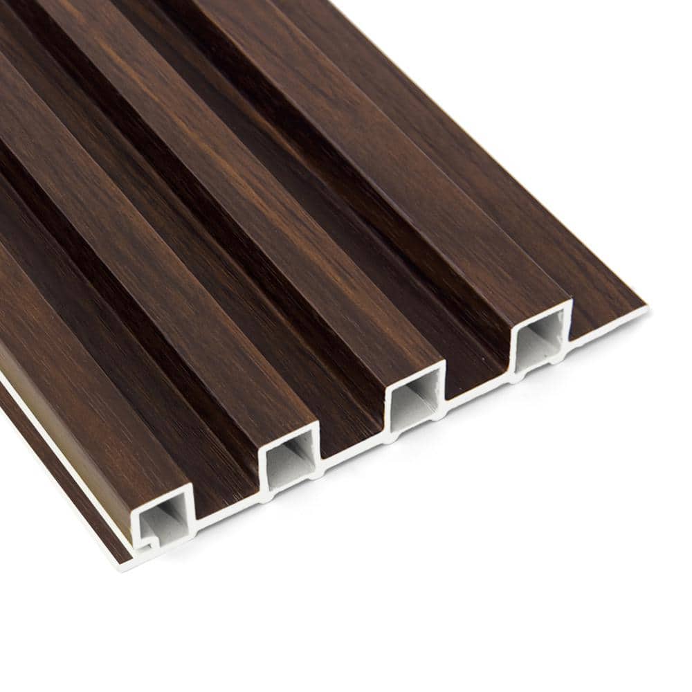 Art3dwallpanels Dark Brown 0.83 in. x 1/2 ft. x 8 ft. Slat