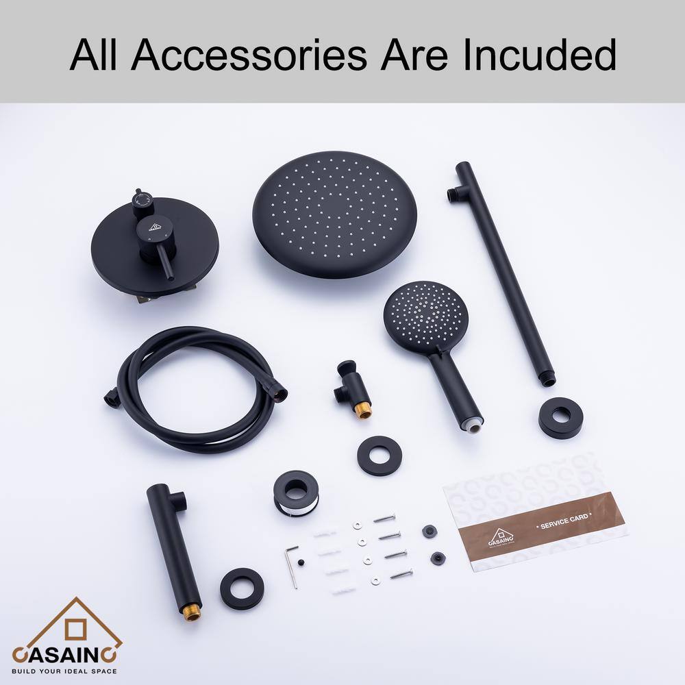 Matte Black Multi-Function Wall Mounted Shower System