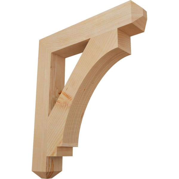 Ekena Millwork 3.5 in. x 28 in. x 24 in. Douglas Fir Imperial Craftsman Smooth Bracket