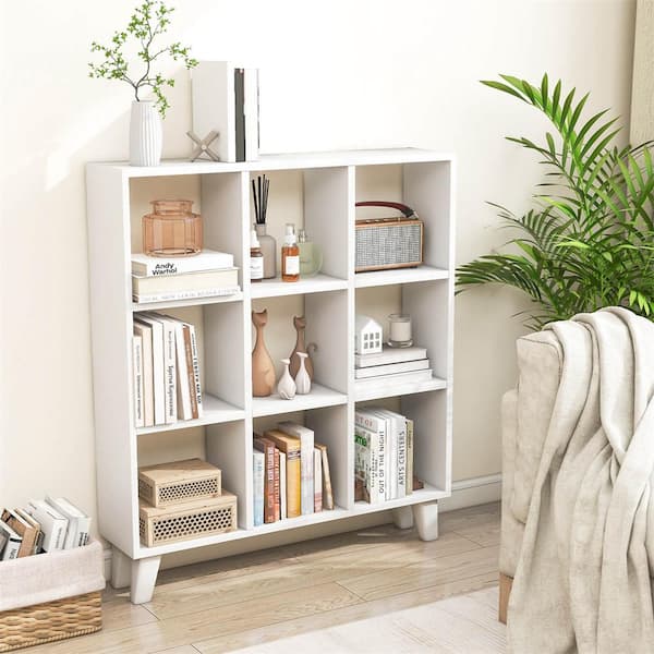 3-Tier Narrow Bookcase - White Storage Shelves - 29" D X 5.9" W X - View #5