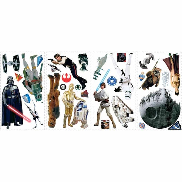 RoomMates 10 in. x 18 in. Star Wars Classic 31-Piece Peel and Stick Wall  Decal RMK1586SCS - The Home Depot