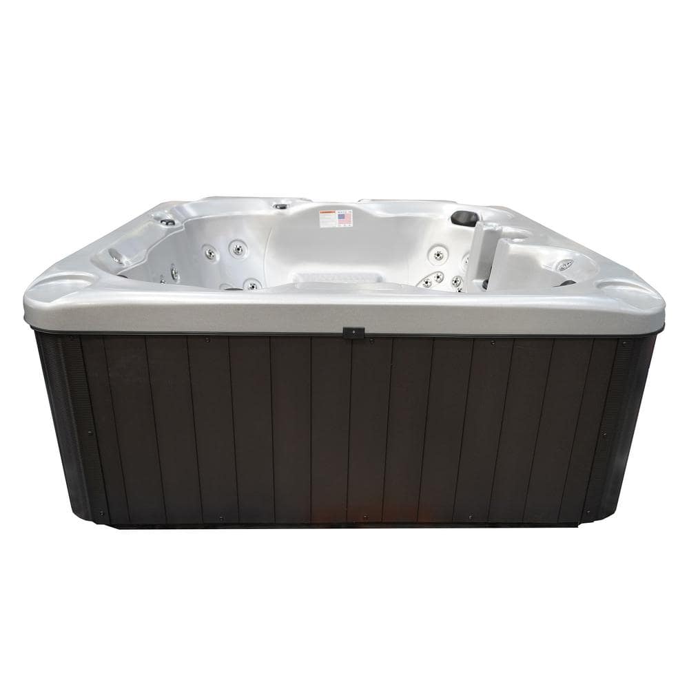 American Spas Glory 7-Person 40-Jet Premium Acrylic Lounger Spa Hot Tub  with 2 Backlit LED Waterfalls and Steps GLORYAM740LSi - The Home Depot