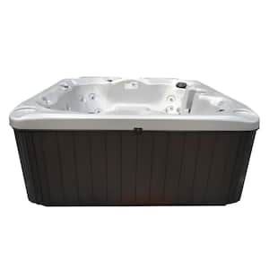 Glory 7-Person 40-Jet Premium Acrylic Lounger Spa Hot Tub with 2 Backlit LED Waterfalls and Steps