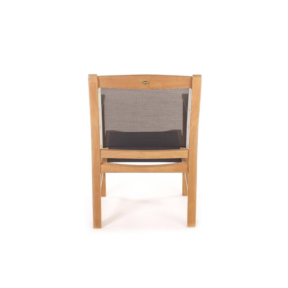 Colorado Teak and Textilene Park Armchair with Curved Back