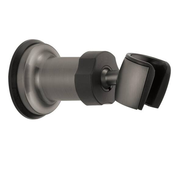 Delta Wall-Mount Adjustable Shower Arm Mount for Handheld Shower Head in Black Stainless