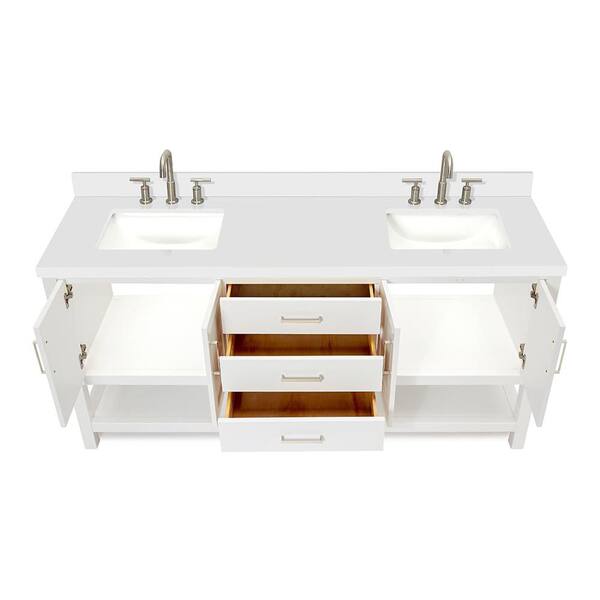 ARIEL Magnolia 72 in. W x 22 in. D x 36 in. H Bath Vanity in