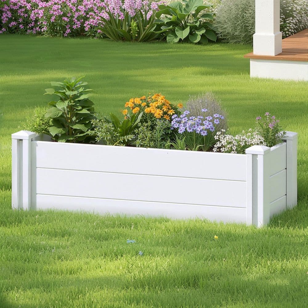 11.8 in. × 35.4 in. White PVC Plastic Raised Garden Bed Panels Durable and Elegant Boundary Solution price history on PriceWatchPro