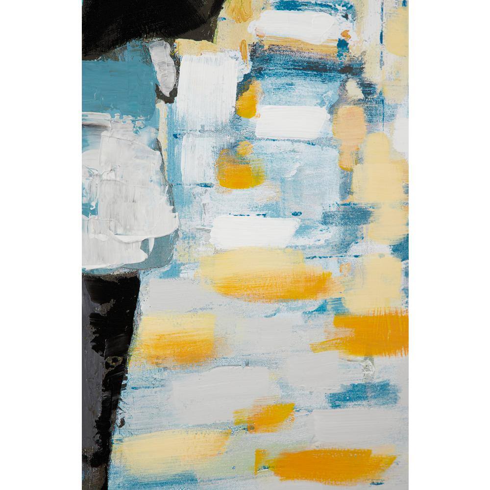 Large Blue and Gold Abstract Canvas Wall Art