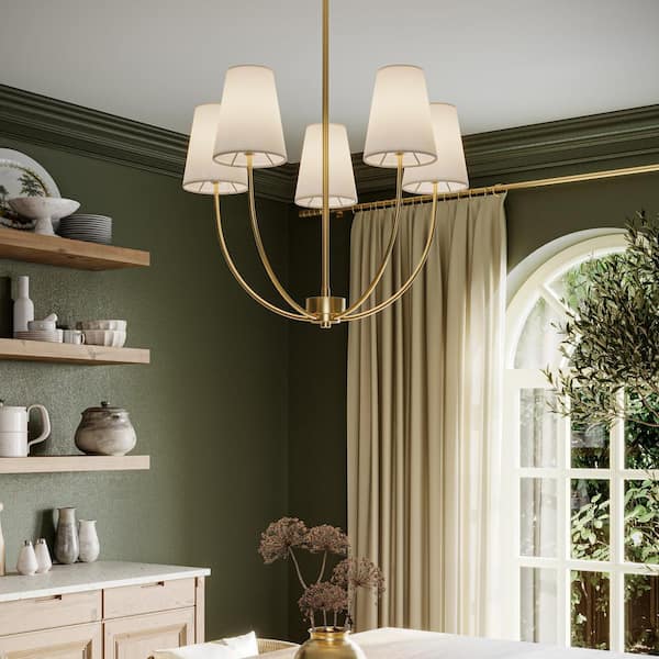 Avec 26.125 in. 5-Light Champagne Bronze Contemporary Chandelier