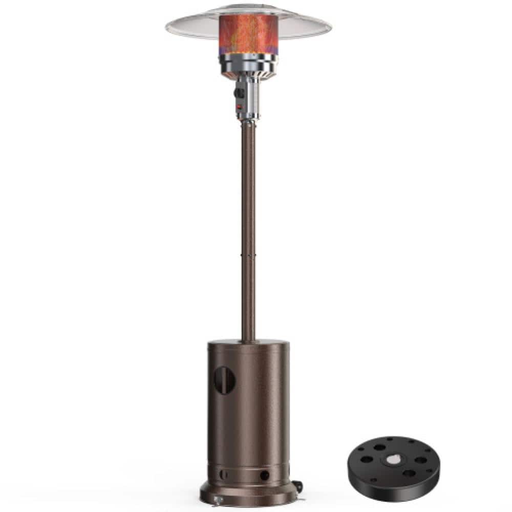 48,000 BTU Brown Iron Outdoor Propane Patio Heater with Sand Box, Tabletop,