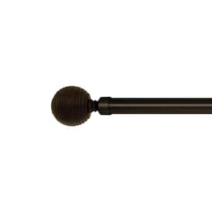 Vivendi 66 in. - 120 in. Adjustable Single 1 in. Dia Ribbed Ball Curtain Rod in Brown