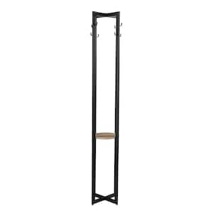 BYBLIGHT 78 in. Brown Free-standing Industrial Clothes Rack Freestanding  Closet Organizer Storage with Double Rods BB-U028GX1 - The Home Depot