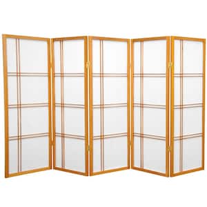 4 ft. Short Double Cross Shoji Screen - Honey - 5 Panels
