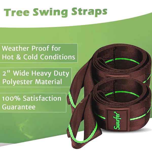 with Saf Heavy Duty Holds 2200LBS 5FT Extra Long Tree Swing Hanging Straps Kit 