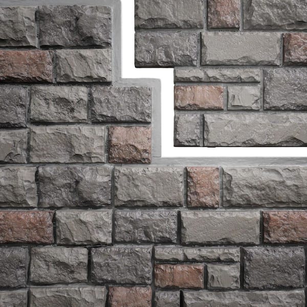 EverStone Regal Faux Stone Panel, 47 3/4"W x 24 3/4"H x 1 3/4"D, Earth Color